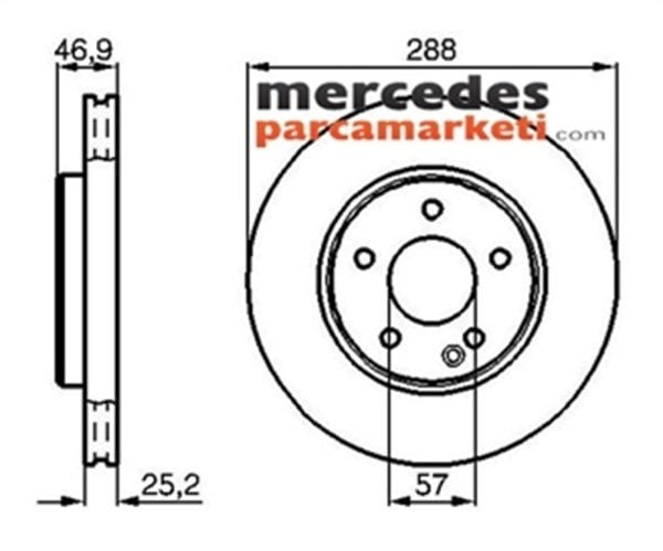 Mercedes CLK Serisi W203 C Serisi - W209 CLK Ön Fren Diski Takım