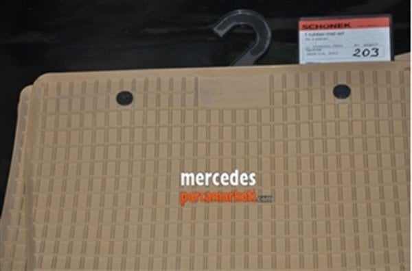 Mercedes C Serisi W203 C Serisi Sarı Yarım Havuzlu Kauçuk Paspas