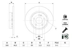Mercedes C Serisi W205 Arka Fren Disk Takım - A0004230512