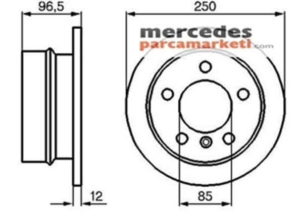 Mercedes Sprınter W901-W902 Tek Teker Küçük Arka Fren Diski