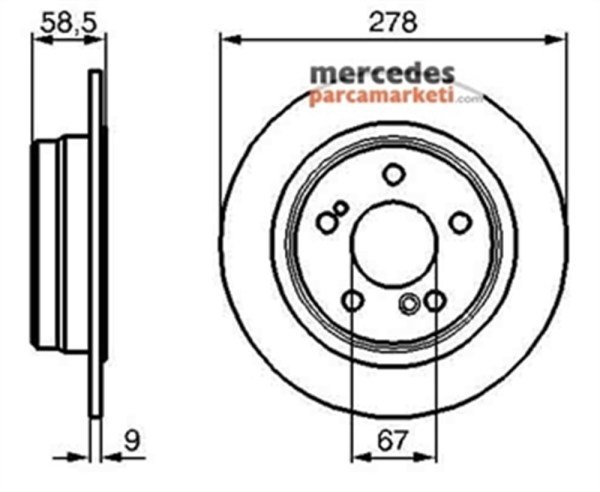 Mercedes SL Serisi W129 2.5E16 Evo Arka Fren Diski Takım