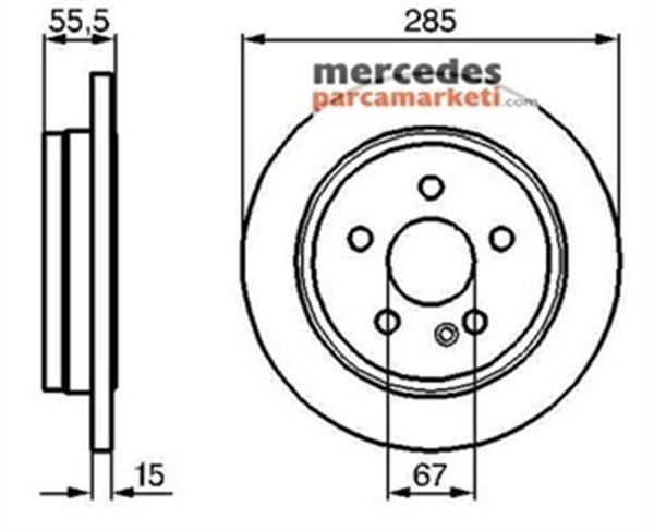 Mercedes ML Serisi W163 1998-2005 Arka Fren Diski Takım