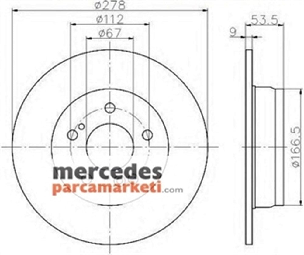 Mercedes W210- W208- W203- W170- W209 Arka Fren Diski Takım