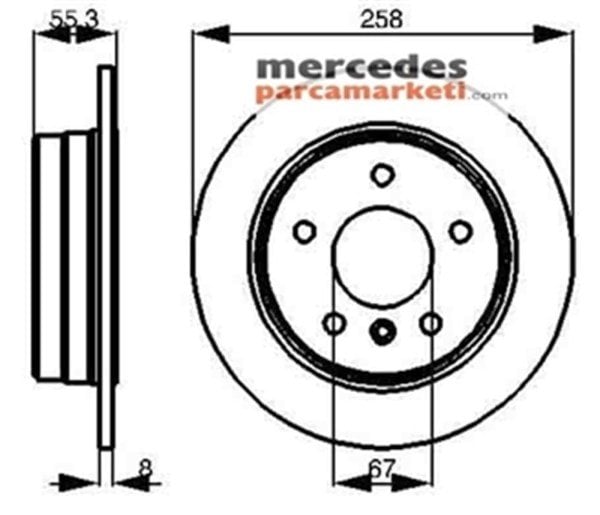 Mercedes Vaneo W414 A Serisi W168 1997-2004 Arka Fren Diski Takım