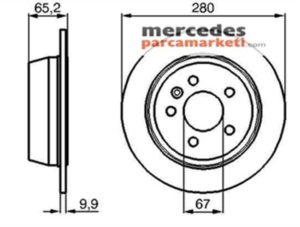 Mercedes Vito W638 1996-2003 Arka Fren Diski Takım
