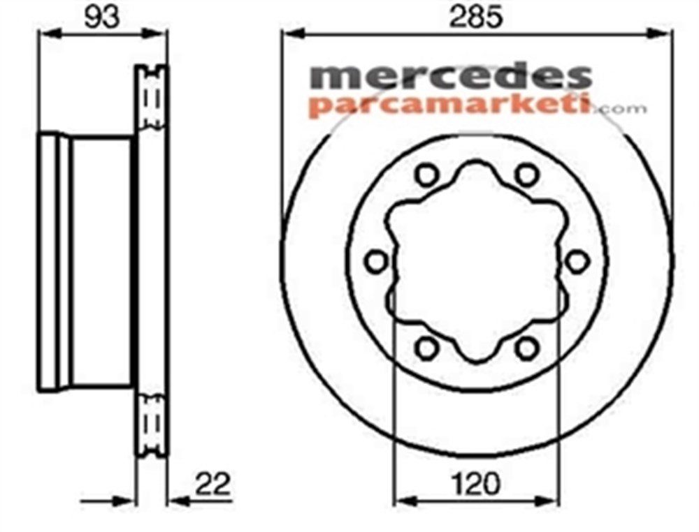 Mercedes Sprinter W904 Çift Teker 1995-2006 Arka Fren Diski Takım