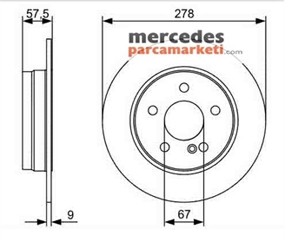 Mercedes C Serisi W204 2007-2011 Arka Fren Diski Takım