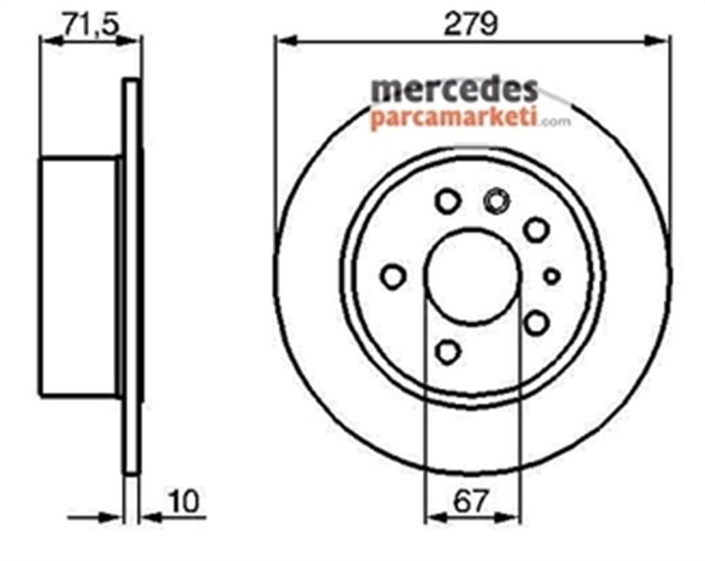 Mercedes W114- W115- W116- W123- W126 Arka Fren Diski Takımı