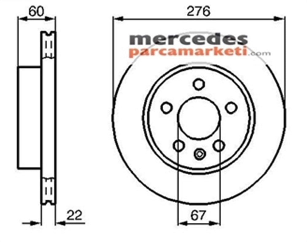 Mercedes Vito W638 Vito 1996-2003 Ön Fren Diski Takım