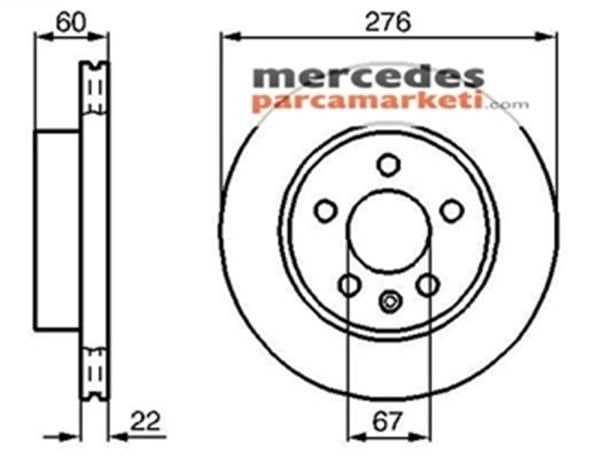 Mercedes Vito W638 Vito 1996-2003 Ön Fren Diski Takım