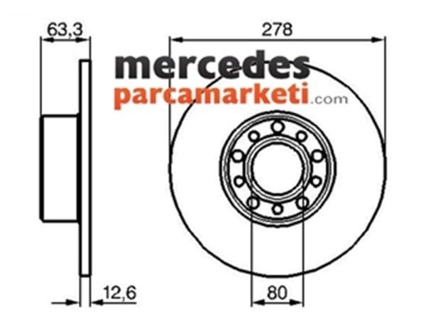 Mercedes W123 (1976-1985) W123 Kasa Ön Fren Diski Takım