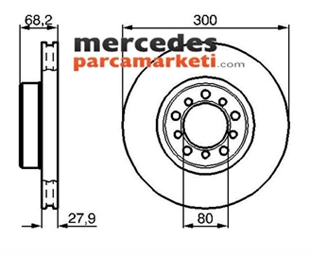 Mercedes W126 Kasa ( 103-117 Motor) Ön Fren Diski Takım