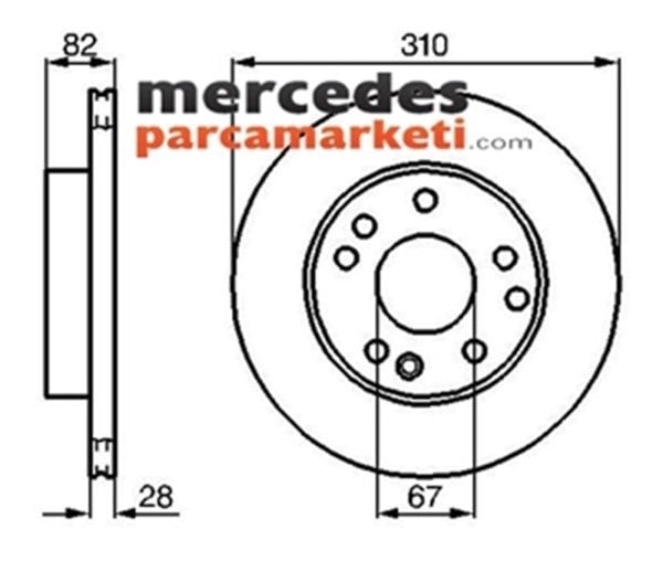 Mercedes S Serisi W140 S Serisi 300SE-300SEL Ön Fren Diski Takım