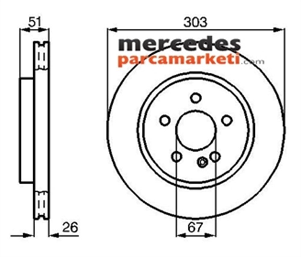 Mercedes ML Serisi W163 ML Serisi 1998-2005 Ön Fren Diski Takım
