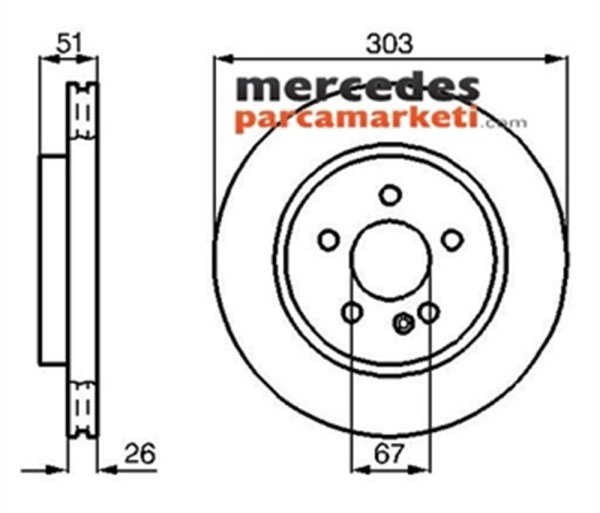 Mercedes ML Serisi W163 ML Serisi 1998-2005 Ön Fren Diski Takım
