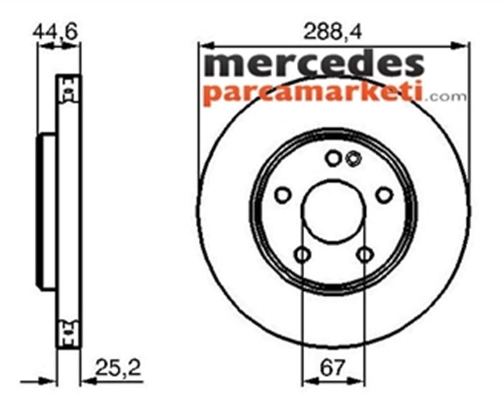 Mercedes B Serisi W169 A Serisi W245 B Serisi Ön Fren Diski Takım
