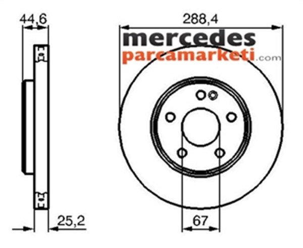 Mercedes B Serisi W169 A Serisi W245 B Serisi Ön Fren Diski Takım