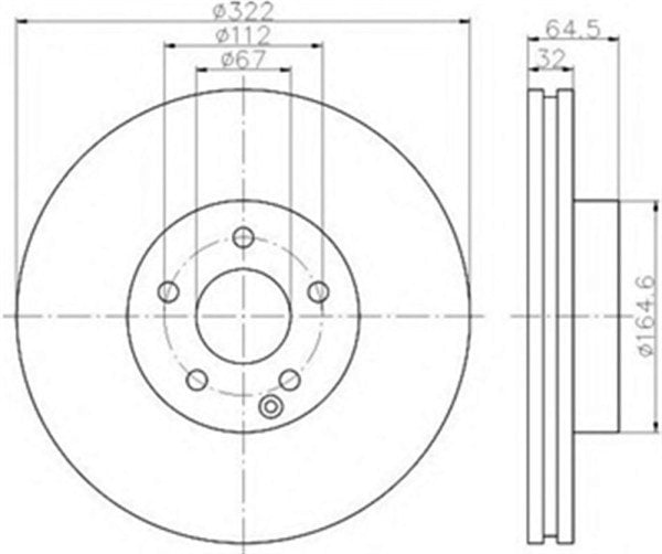 Mercedes E Serisi W204 C Serisi- W207 Serisi Ön Fren Diski Takım
