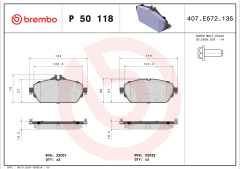 Mercedes W213 E Serisi Ön Fren Balatası | BREMBO P50118
